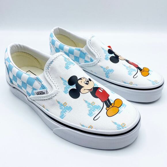 Vans Walt Disney World 50th Anniversary Mickey Mouse/Cinderella Castle Slip Ons - Picture 2 of 13